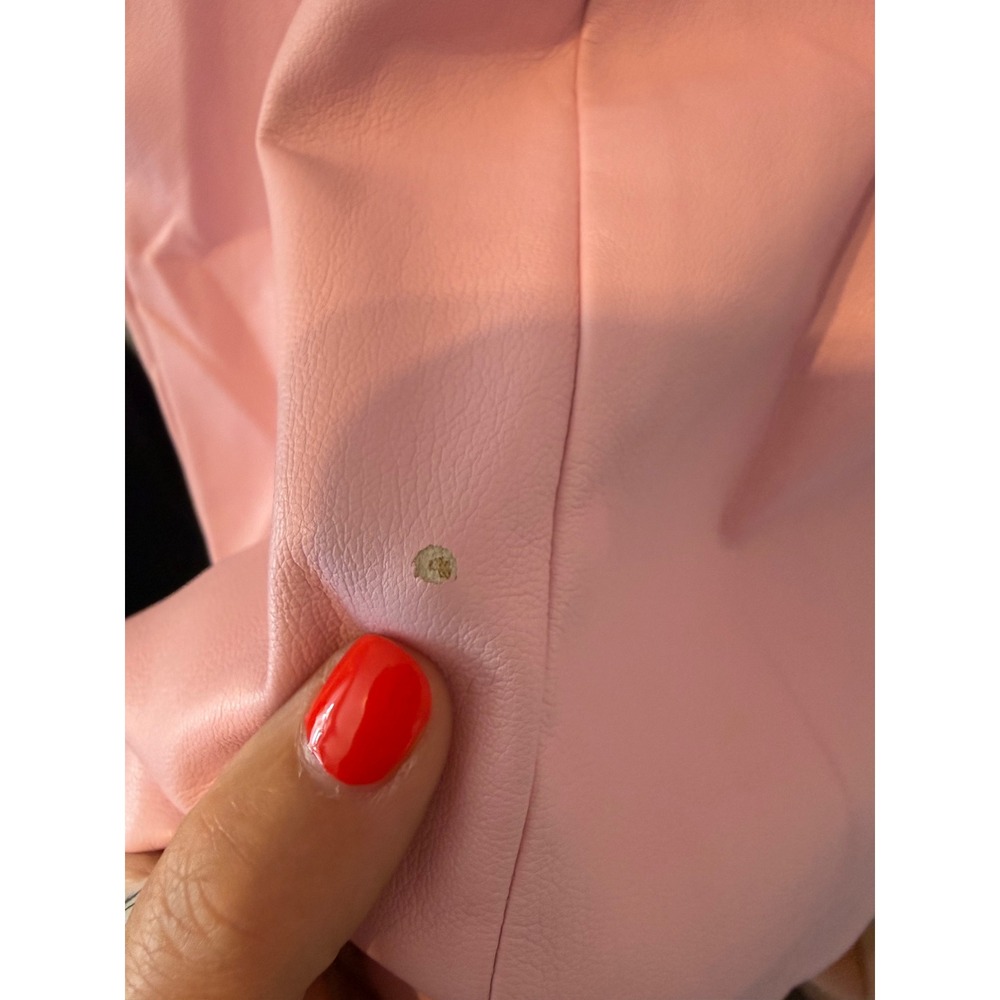 Amanda Uprichard Pink Faux‎ Leather Mini Dress Scoop Neck Sleeveless Small - Picture 7 of 8